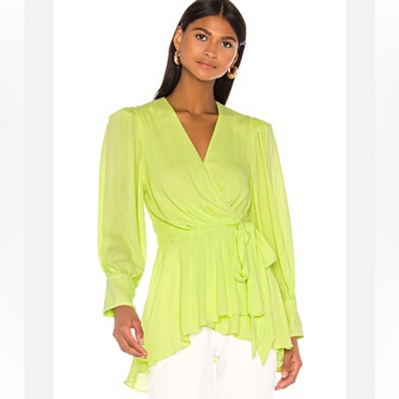 PatBO Tops - NWT Lime Green wrap top